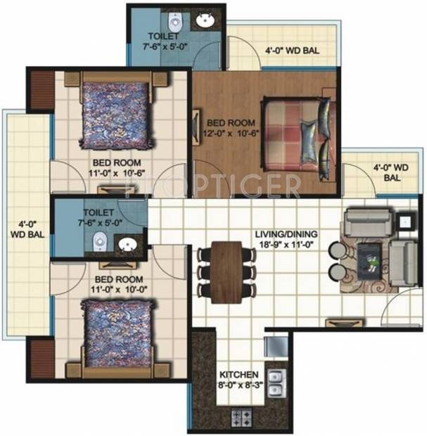 3 BHK Residential Apartment for Rent in Supercity Mayfair — Site plan