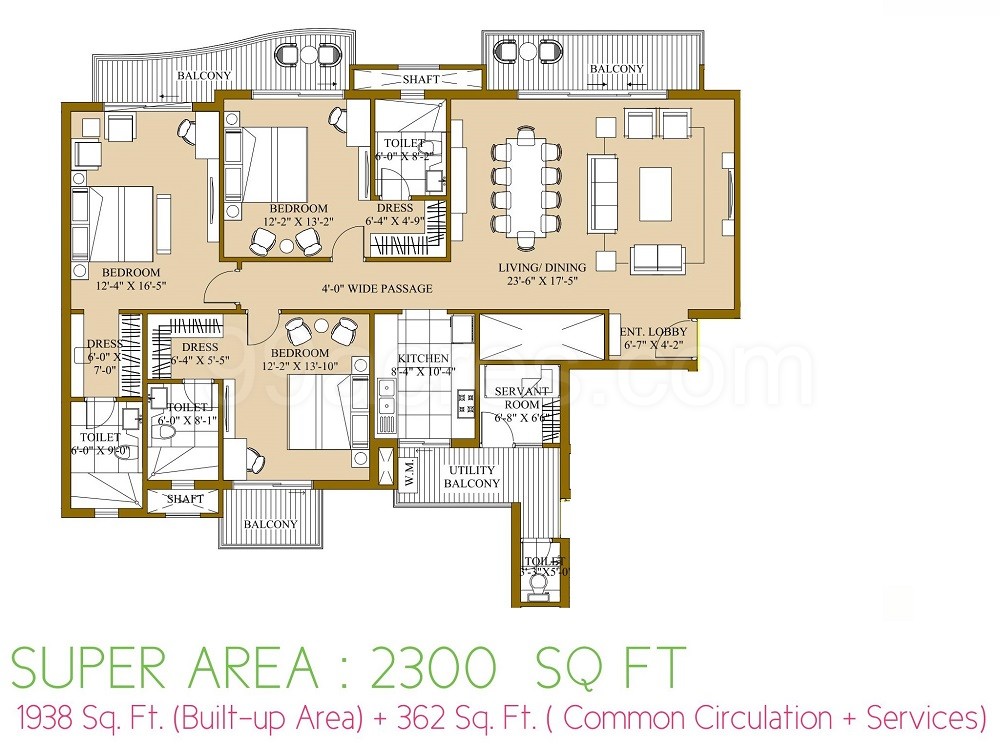 Ats pristine 3 BHK luxury Apartment Available for sale in Sector-150 Noida, — Floor plan