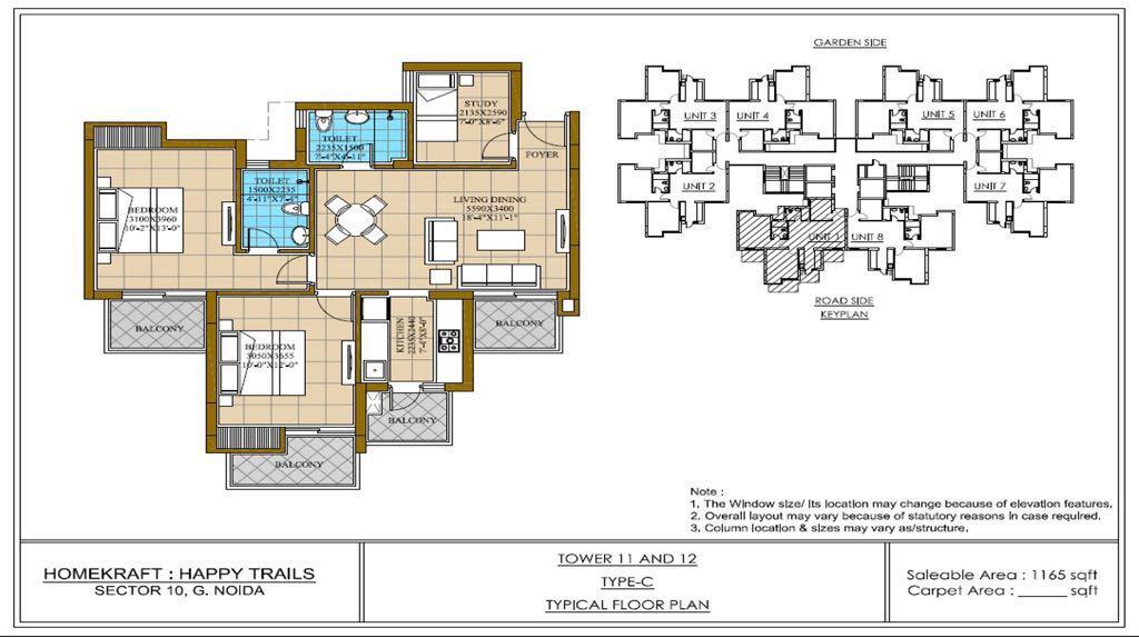 2 bhk Apartment available for sale in ATS Happy Trails — Floor plan