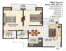 2 bhk Apartment available for Rent in Panchsheel Green 1 — Floor plan