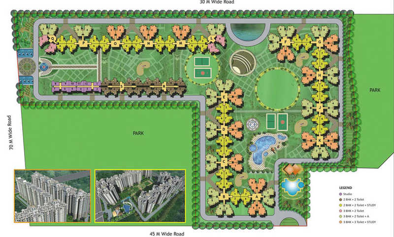 3 bhk + Study  Apartment available for sale in Amrapali Princely Estate in Sector-76 Noida — Master plan