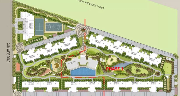 4 BHk + Servant Apartment available for sale in ATS Destinaire — Master plan