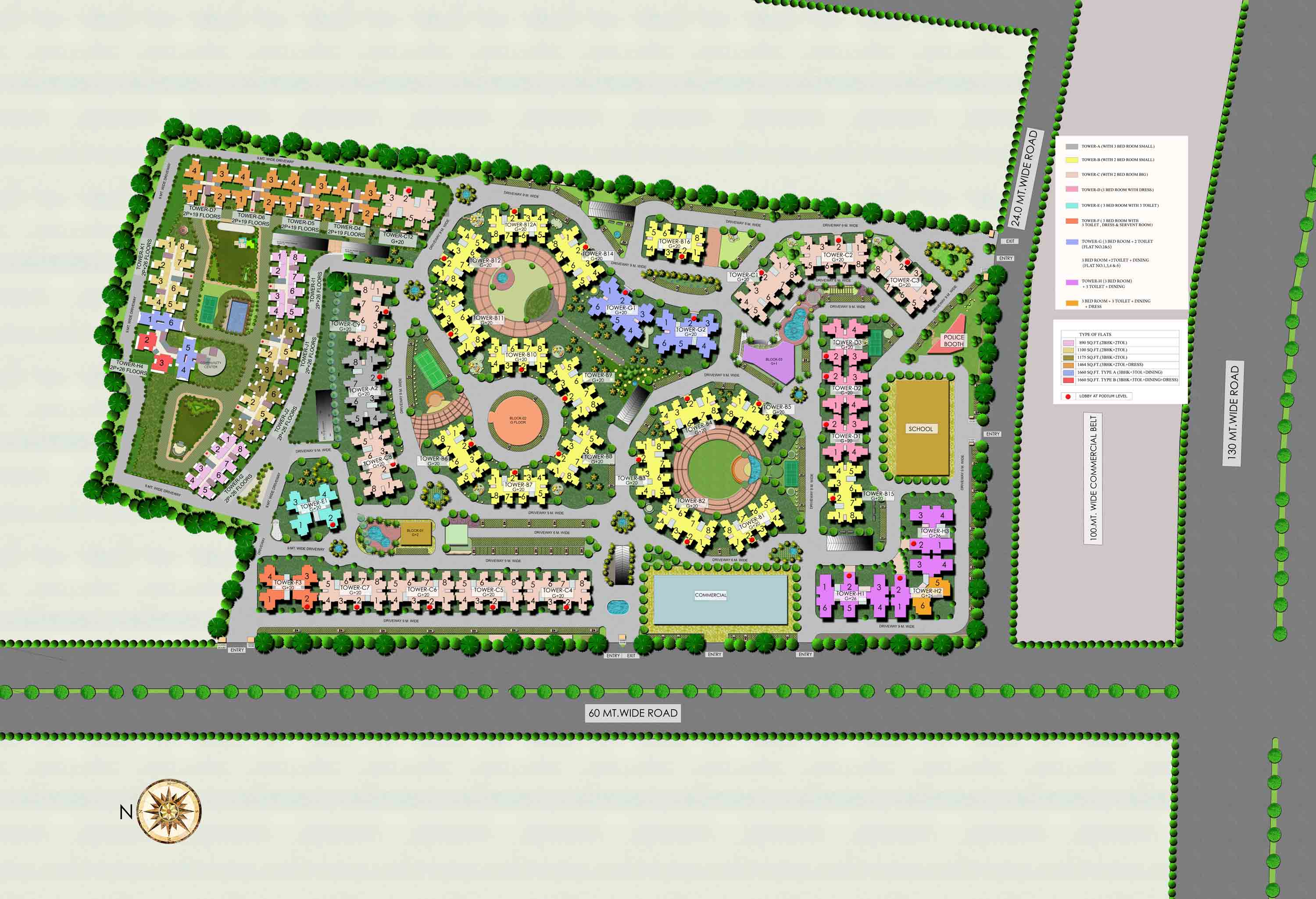 2 bhk apartment avaialable for sale in Supertech Eco Village 2 in Noida Extension — Master plan