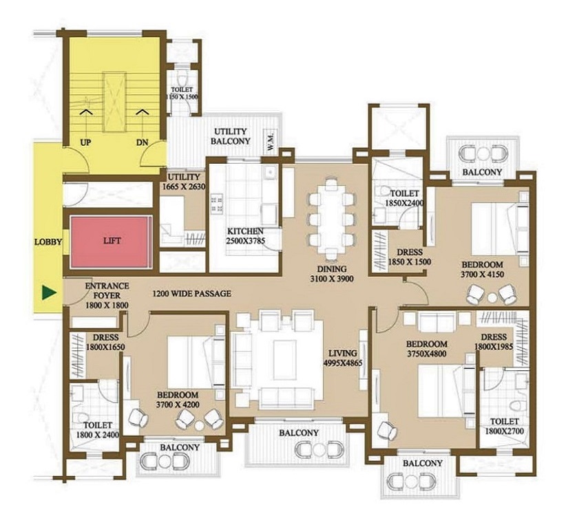 3 bhk  luxury Apartment Available for sale in ATS Le Grandiose in Sec-150 Noida — Floor plan