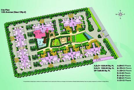 2 bhk flat available for sale in Gaur City 2 — Master plan