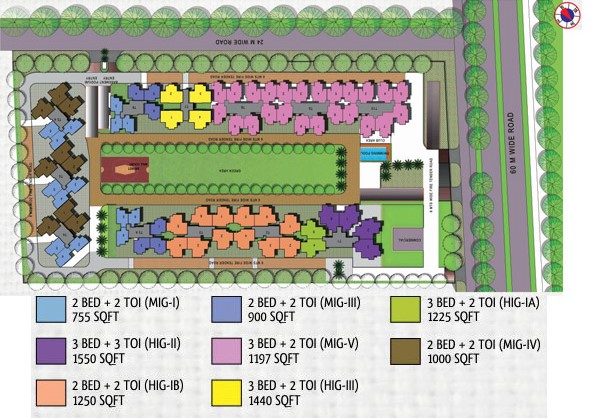2 bhk +study Apartment available for sale in Panchsheel Hynish in Sec-1 Noida Extension — Master plan