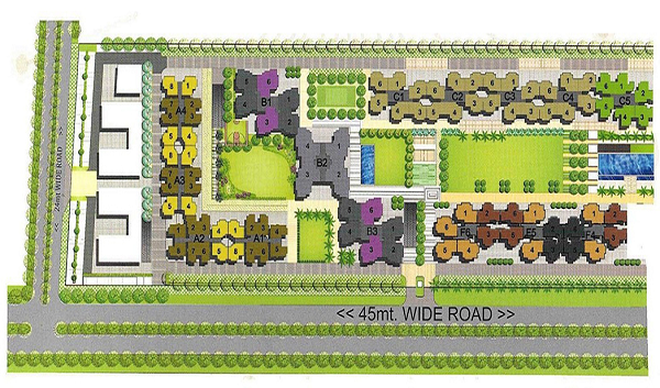 2 bhk + study Apartment available for sale in Panchsheel Green 2 in Sec-16 Noida Extension — Master plan