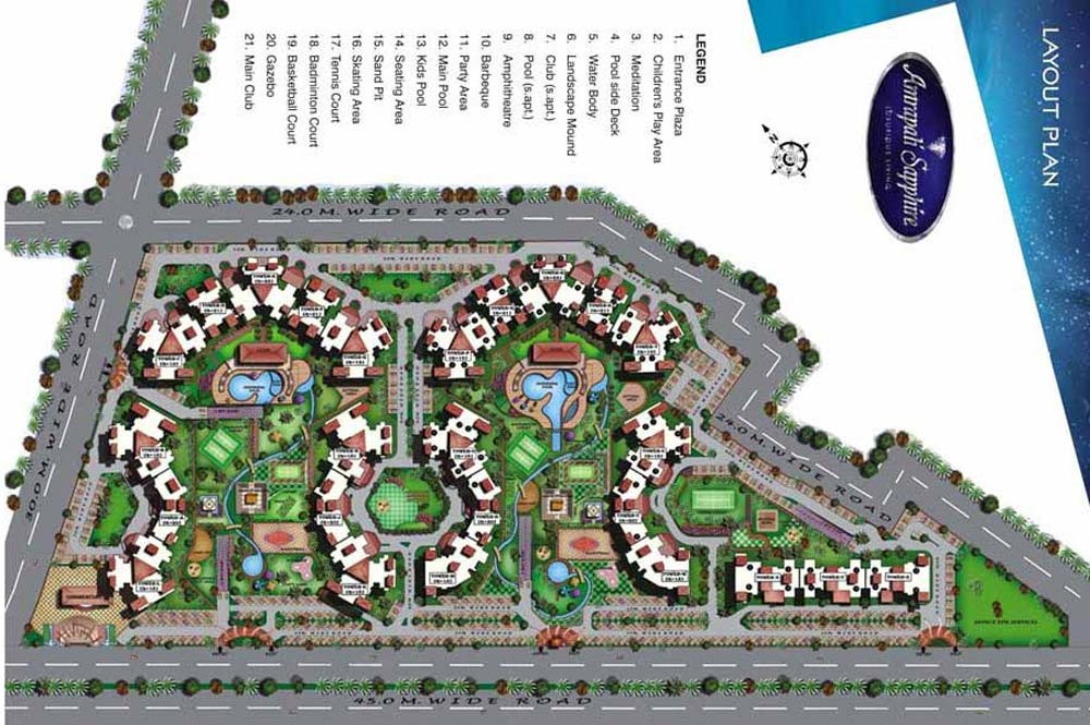 Amrapali Saphire 3 bhk Apartment availaible For Sale in Sector-45 Noida — Site plan