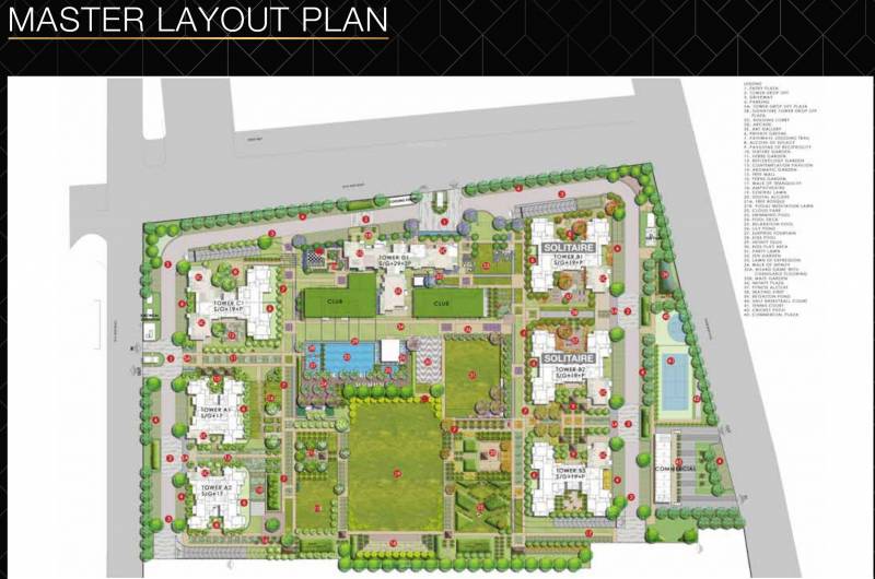 4 bhk luxury Apartmet available for sale in Solitaire at Godrej Nest located in Sector-150 Noida — Master plan